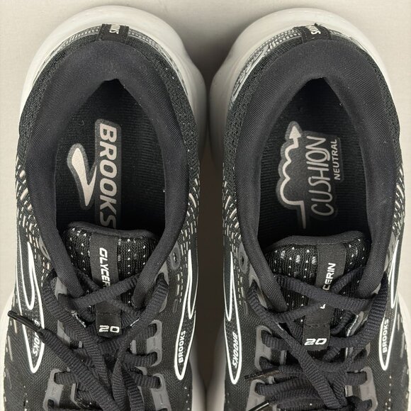 Brooks Glycerin 20 Athletic Running Shoes Womens 8.5 Black White Low Top Lace Up - Picture 8 of 10